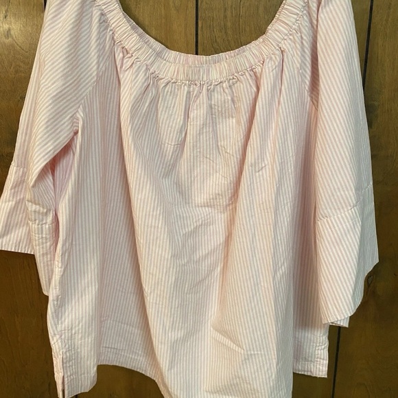Free Assembly Tops - Elegant Light Pink Striped Women's Blouse